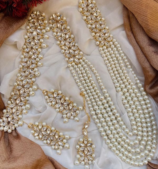 Royal Kundan Mala Set with Pearls – Traditional Jewelry for Elegance