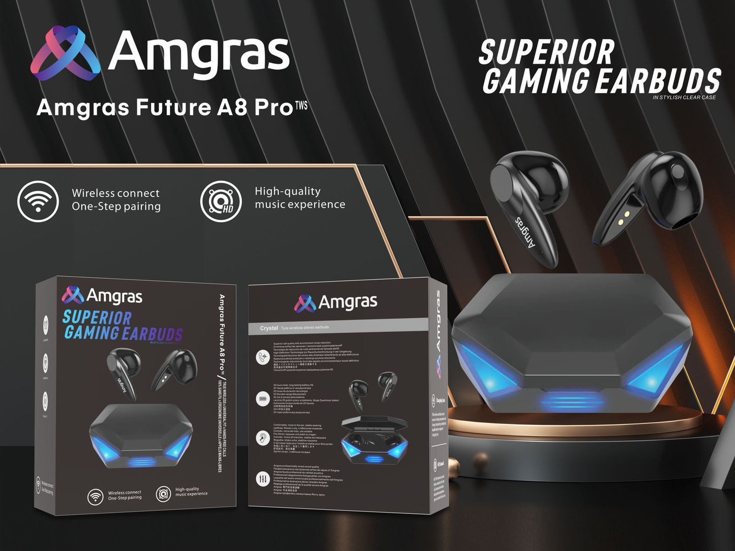 Amgras Future A8 Pro Wireless Earbuds