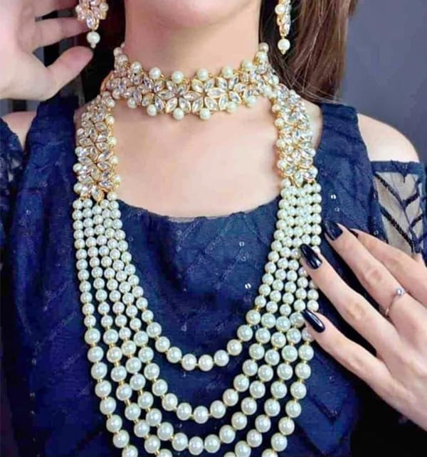 Royal Kundan Mala Set with Pearls – Traditional Jewelry for Elegance